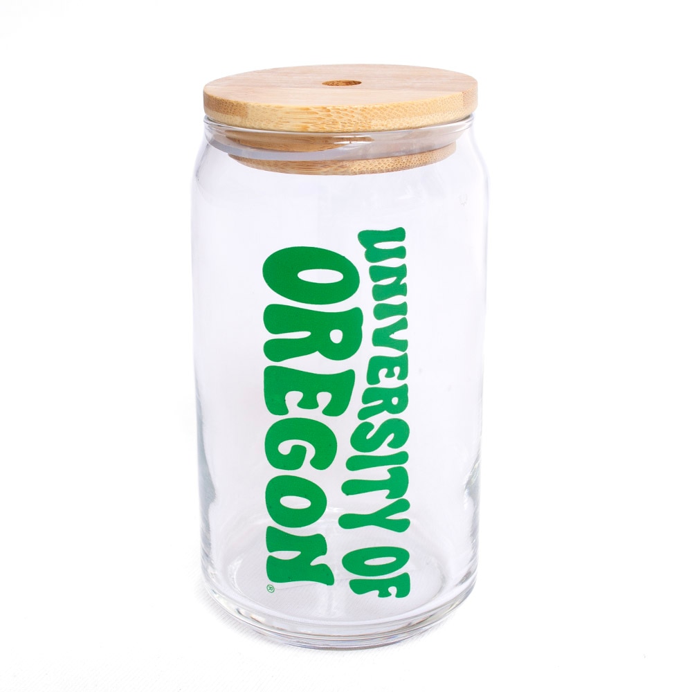 Ducks Spirit, RFSJ, Inc., Green, Shots & Pints, Glass, Home & Auto, Bamboo lid, Silicone straw, 16 ounce, 830866